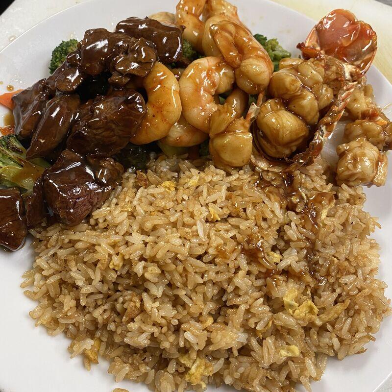 Hibachi Lobster Tail. Filet. Shrimp
